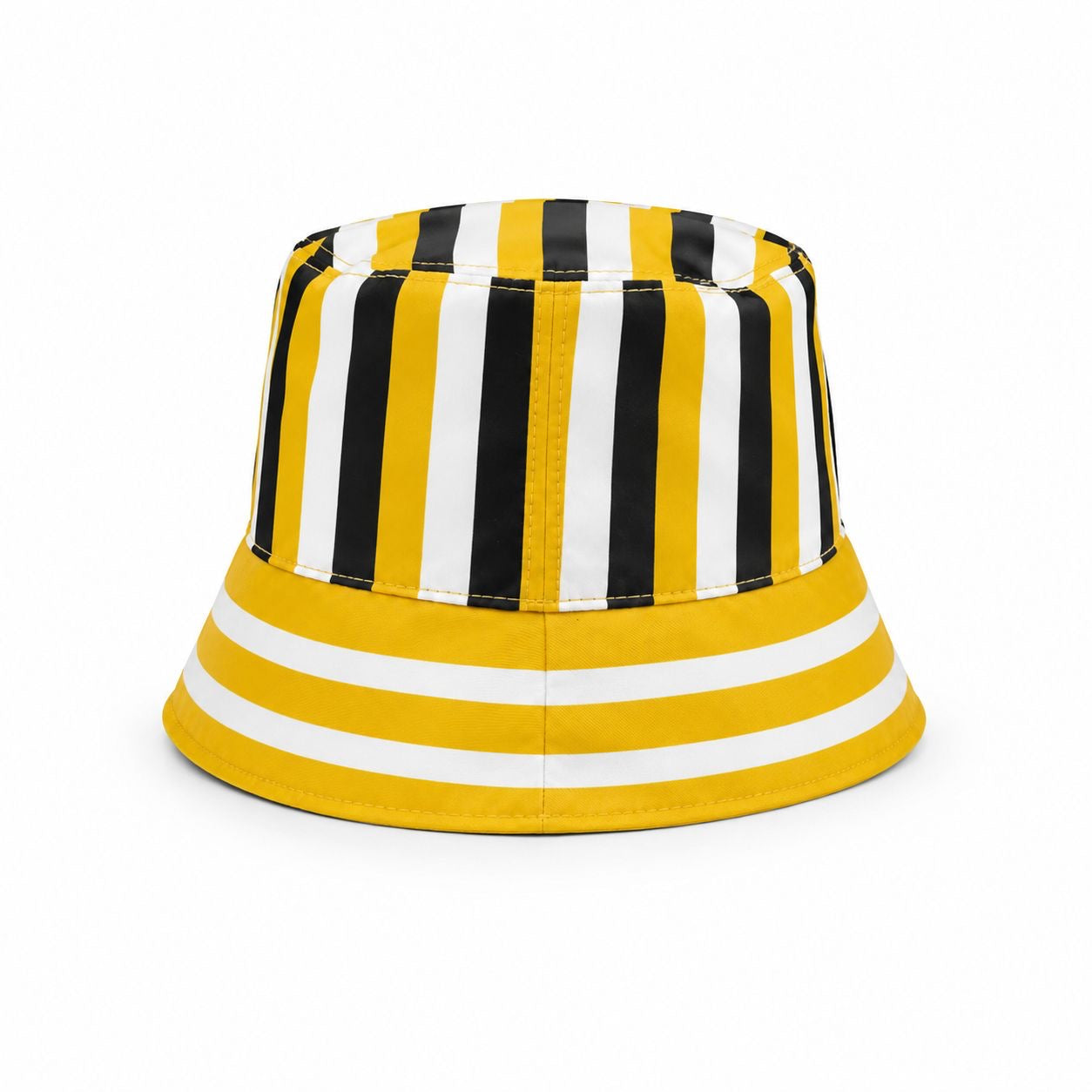 PRADA - *NEVER WORN* HAT RE-NYLON STRIPED BUCKET IN YELLOW SIZE S