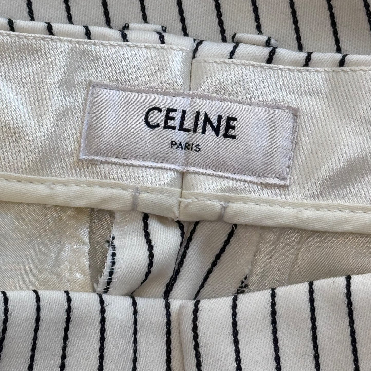 CELINE - SET BLAZER & TROUSERS WHITE/BLACK STRIPED SIZE 34/36 FR