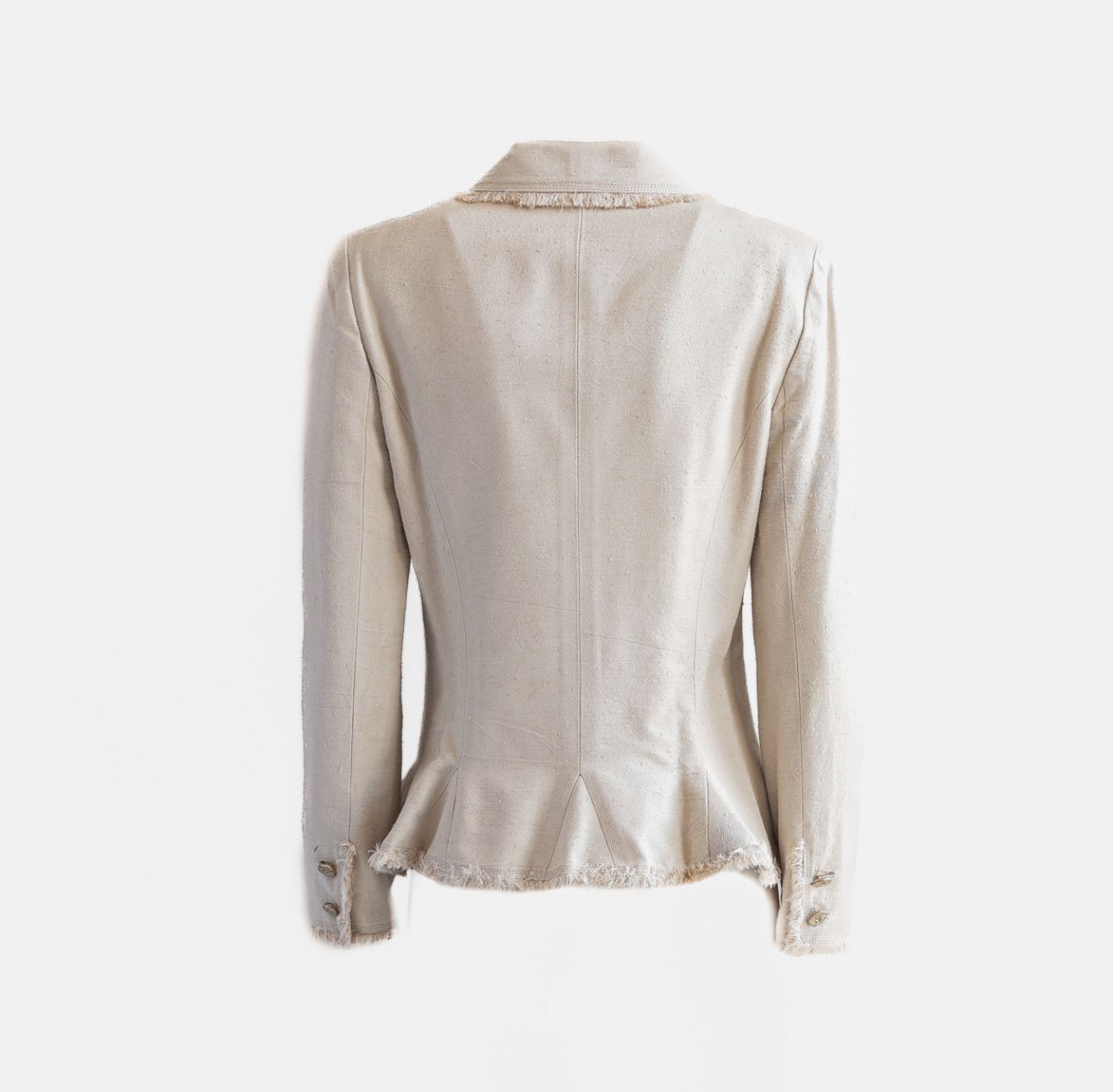 CHANEL - BLAZER BEIGE SILK SIZE 38 FR