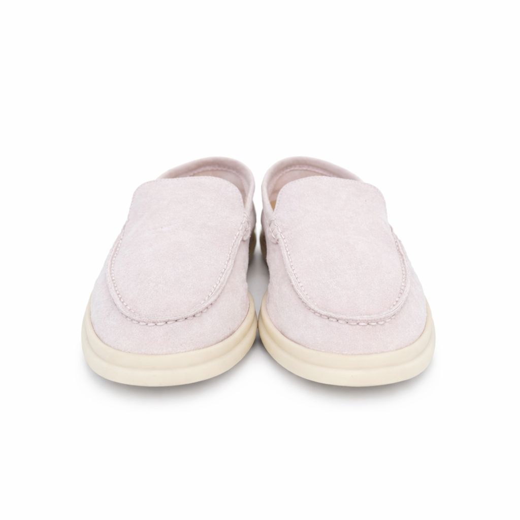 LORO PIANA - LOAFERS SUMMER WALK BEIGE SUEDE LEATHER SIZE 41 EU