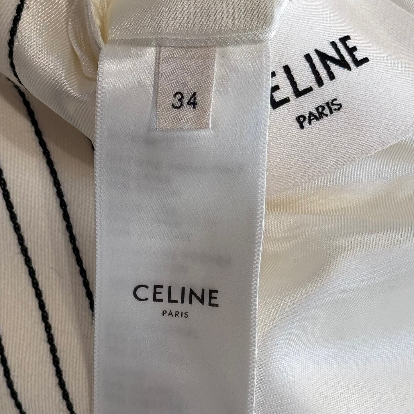 CELINE - SET BLAZER & TROUSERS WHITE/BLACK STRIPED SIZE 34/36 FR
