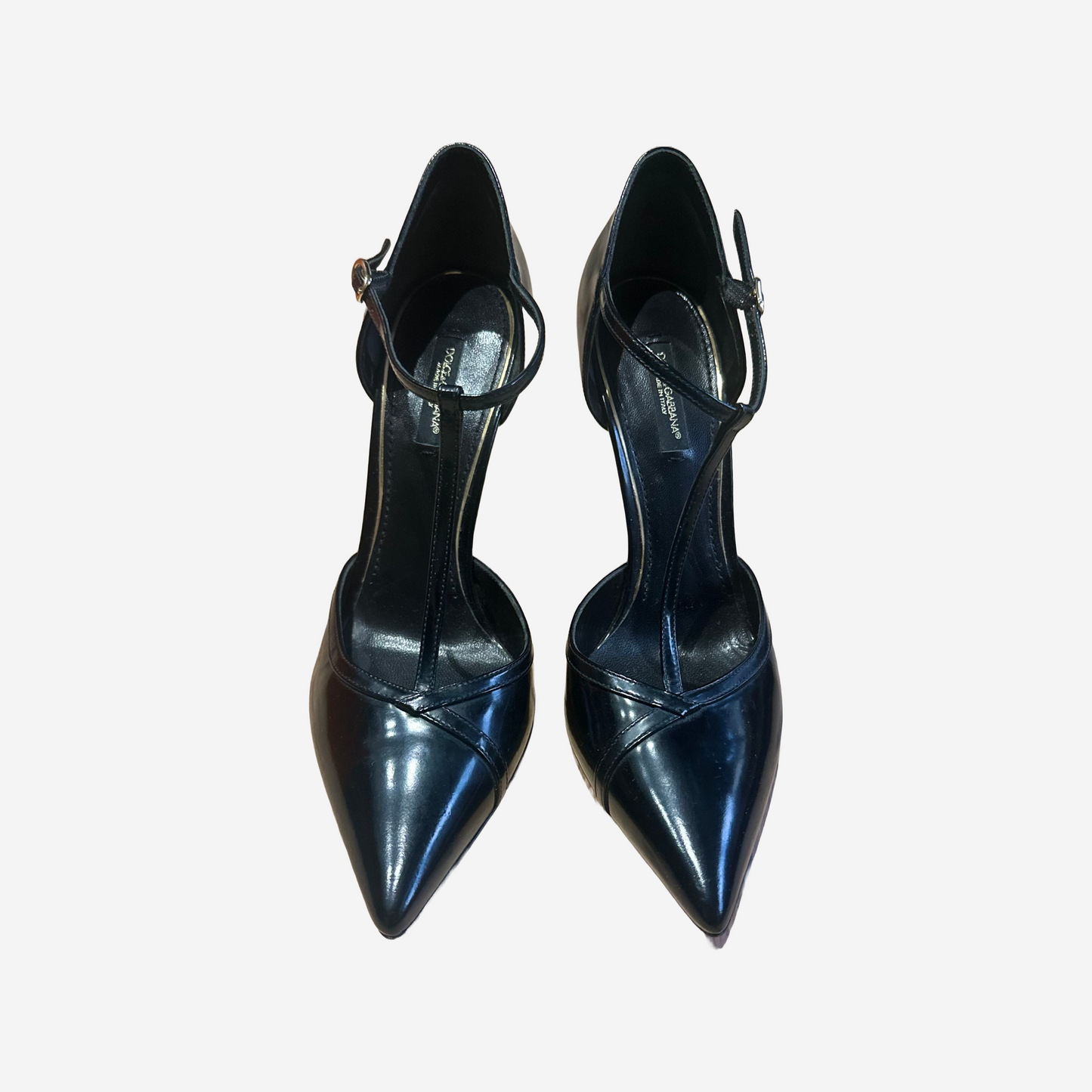 DOLCE & GABBANA - HEELS BLACK PATENT LEATHER SIZE 37,5 EU