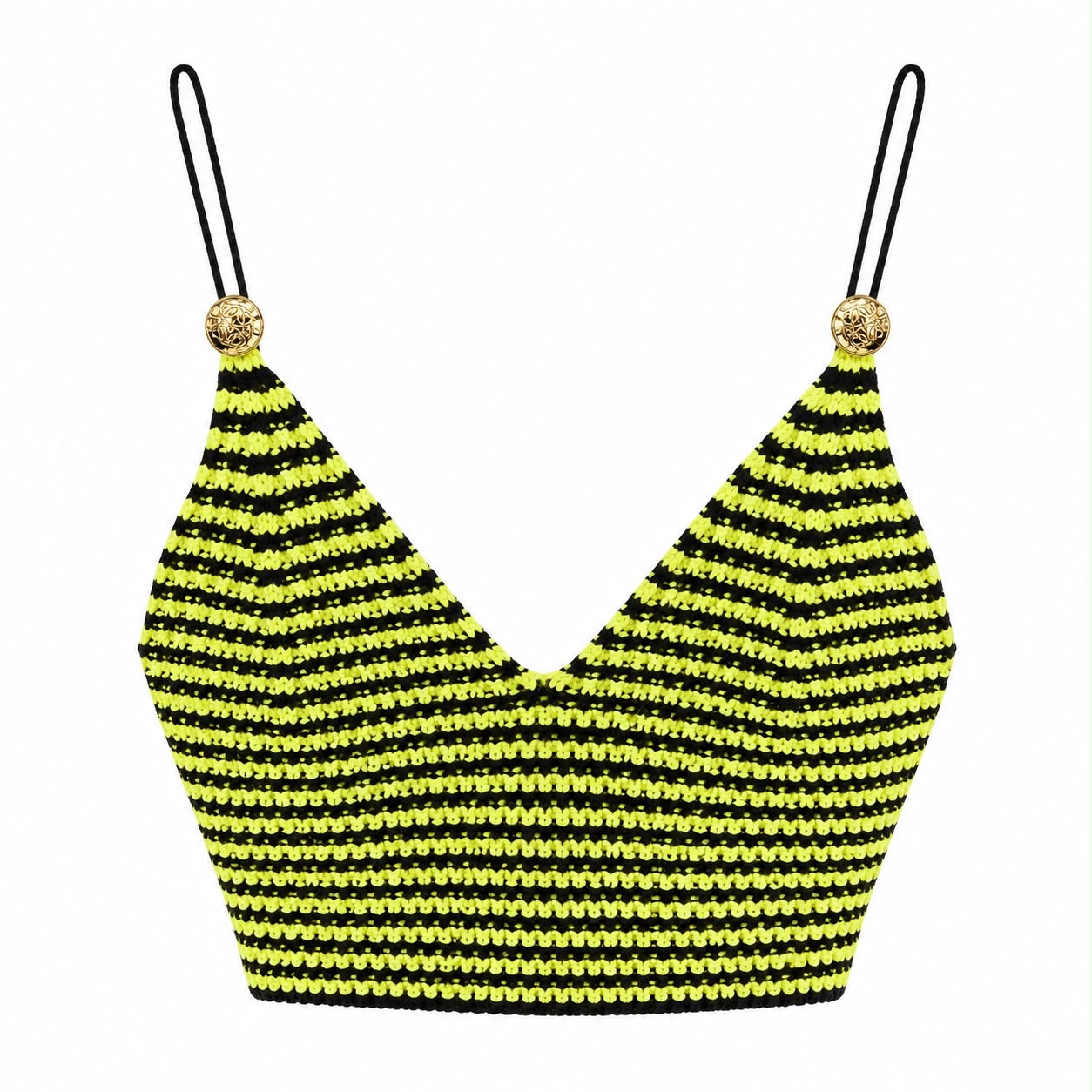 LOEWE X PAULA’S IBIZA - TOP CROPPED BLACK AND FLUO GREEN SIZE S