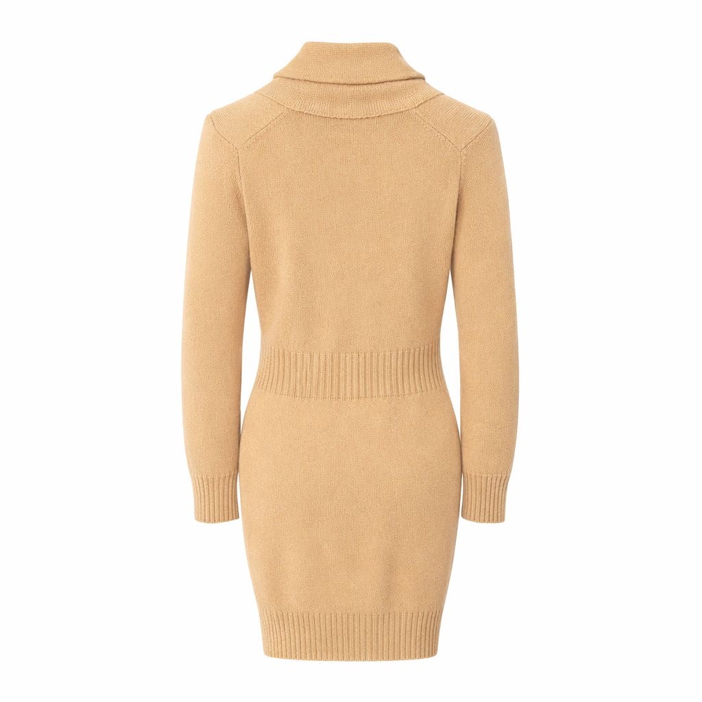CHANEL - CARDIGAN LONG CASHMERE CAMEL SIZE 34 FR