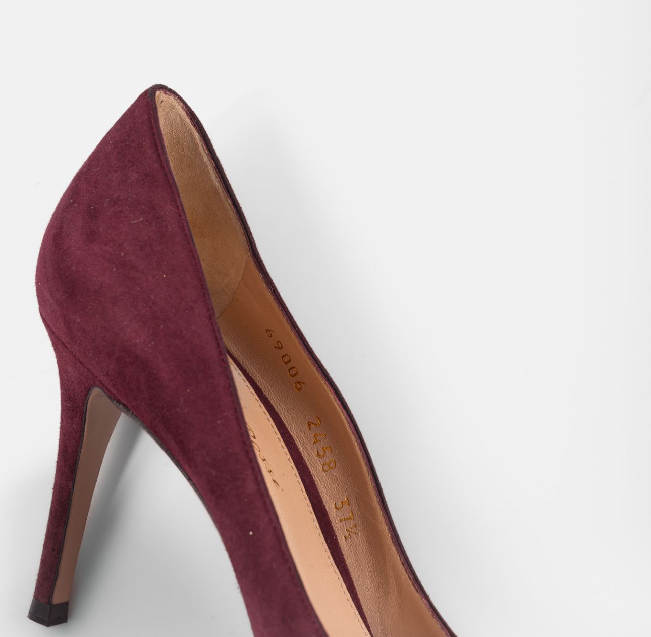 GIANVITO ROSSI - *BRAND NEW* PUMPS BURGUNDY SUEDE LEATHER SIZE 37 EU