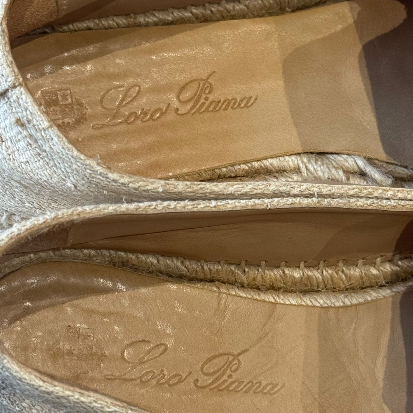 LORO PIANA - ESPADRILLES SEASIDE WALK RAFFIA BEIGE SIZE 38 EU