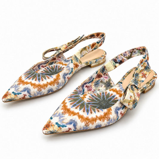 DIOR - SLINGBACK FLAT PRINT KALEIDOSCOPE SIZE 37 EU