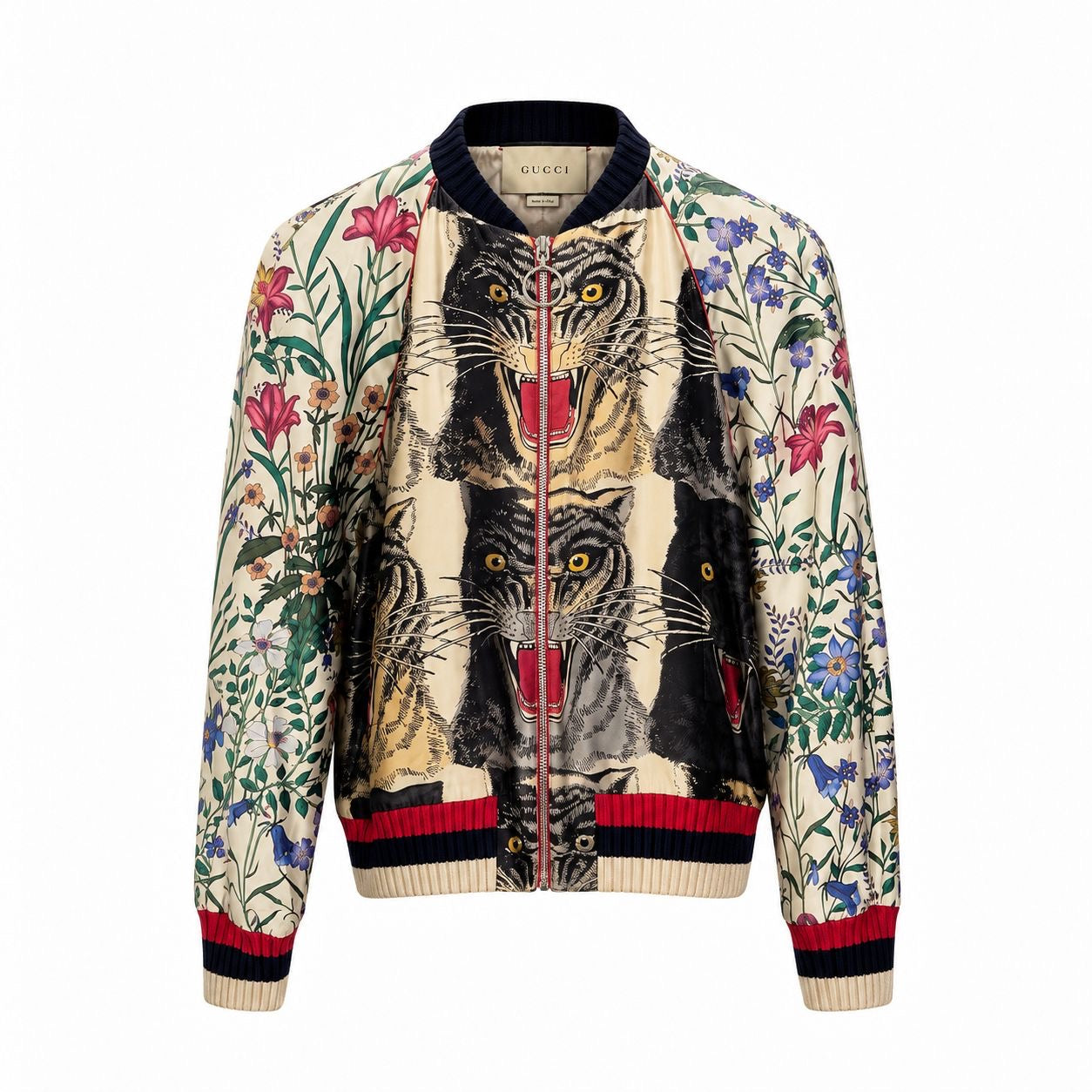 GUCCI - BOMBER SILK JACKET TIGER MULTICOLOR SIZE 44 IT