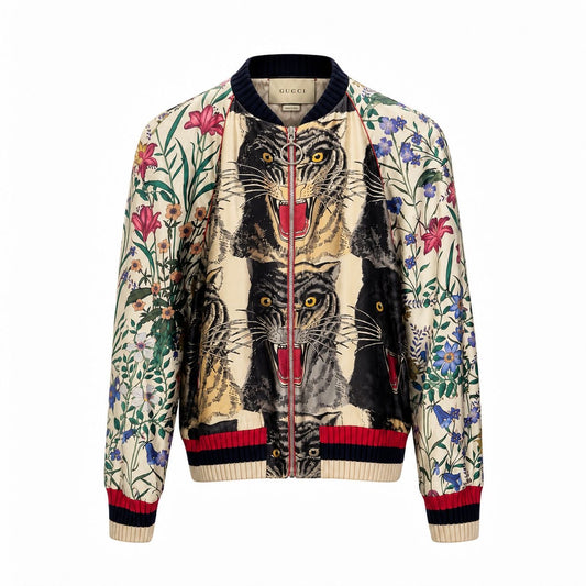 GUCCI - BOMBER SILK JACKET TIGER MULTICOLOR SIZE 44 IT