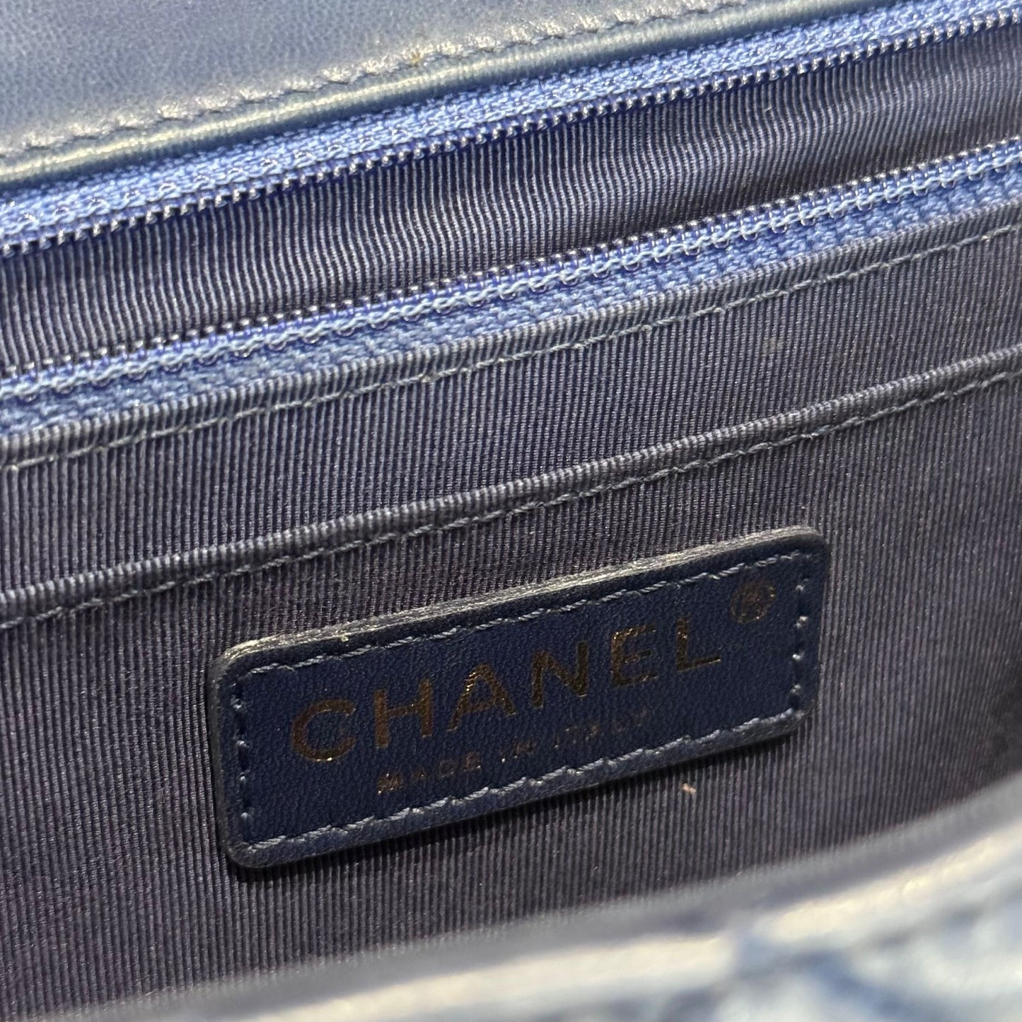 CHANEL - BAG TIMELESS SINGLE FLAP BLUE LAMBSKIN ST. VALENTINE EDITION
