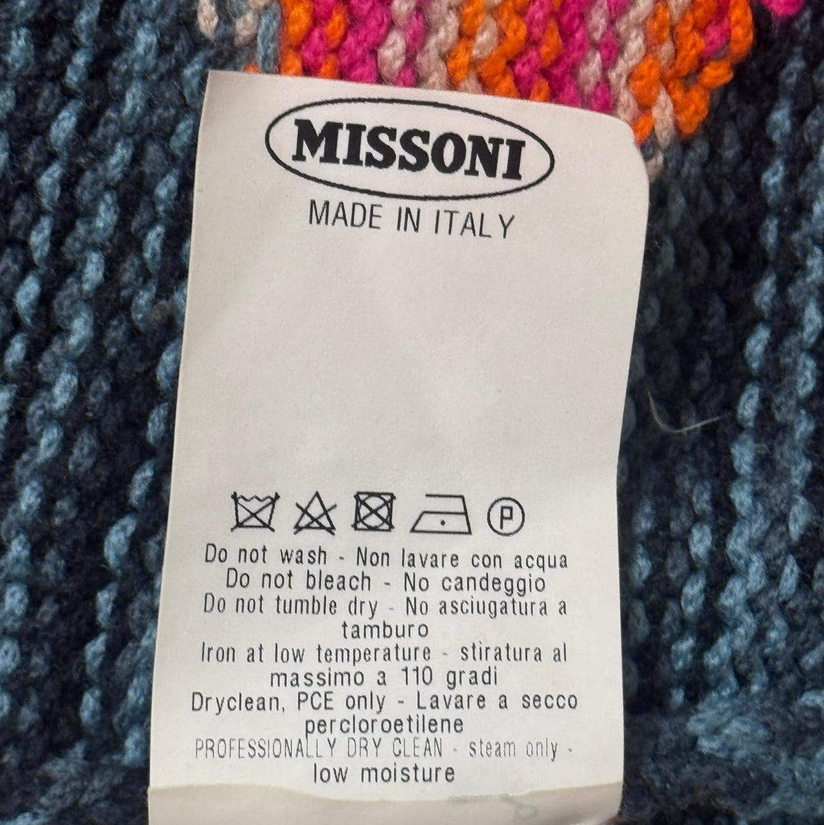 MISSONI – SKIRT MULTICOLOR ABSTRACT PATTERN WOOL KNIT MINI  SIZE 40 IT