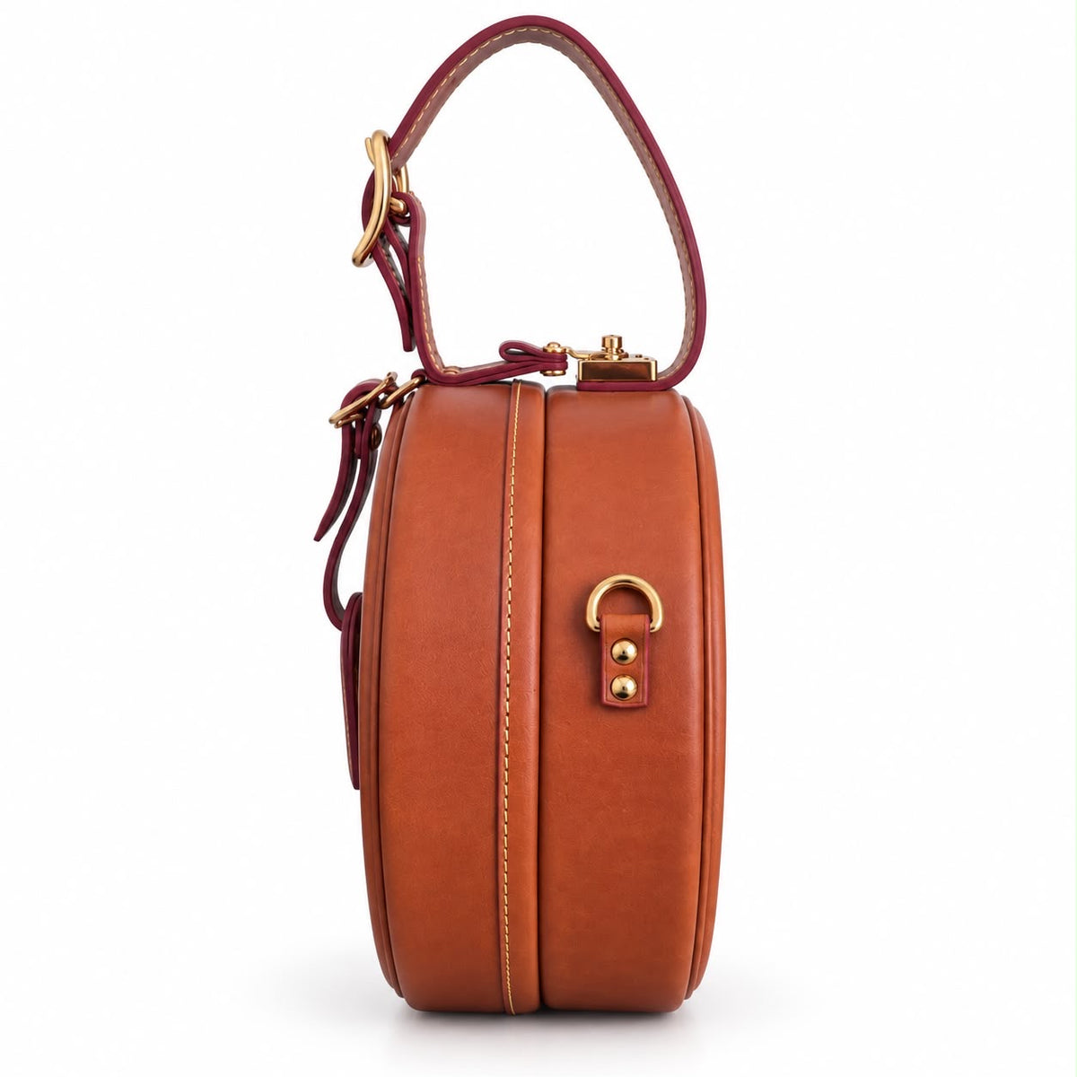 LOUIS VUITTON - BAG CATOGRAM ROUND HATBOX IN COGNAC BROWN LEATHER WITH CAT & DOG PRINT