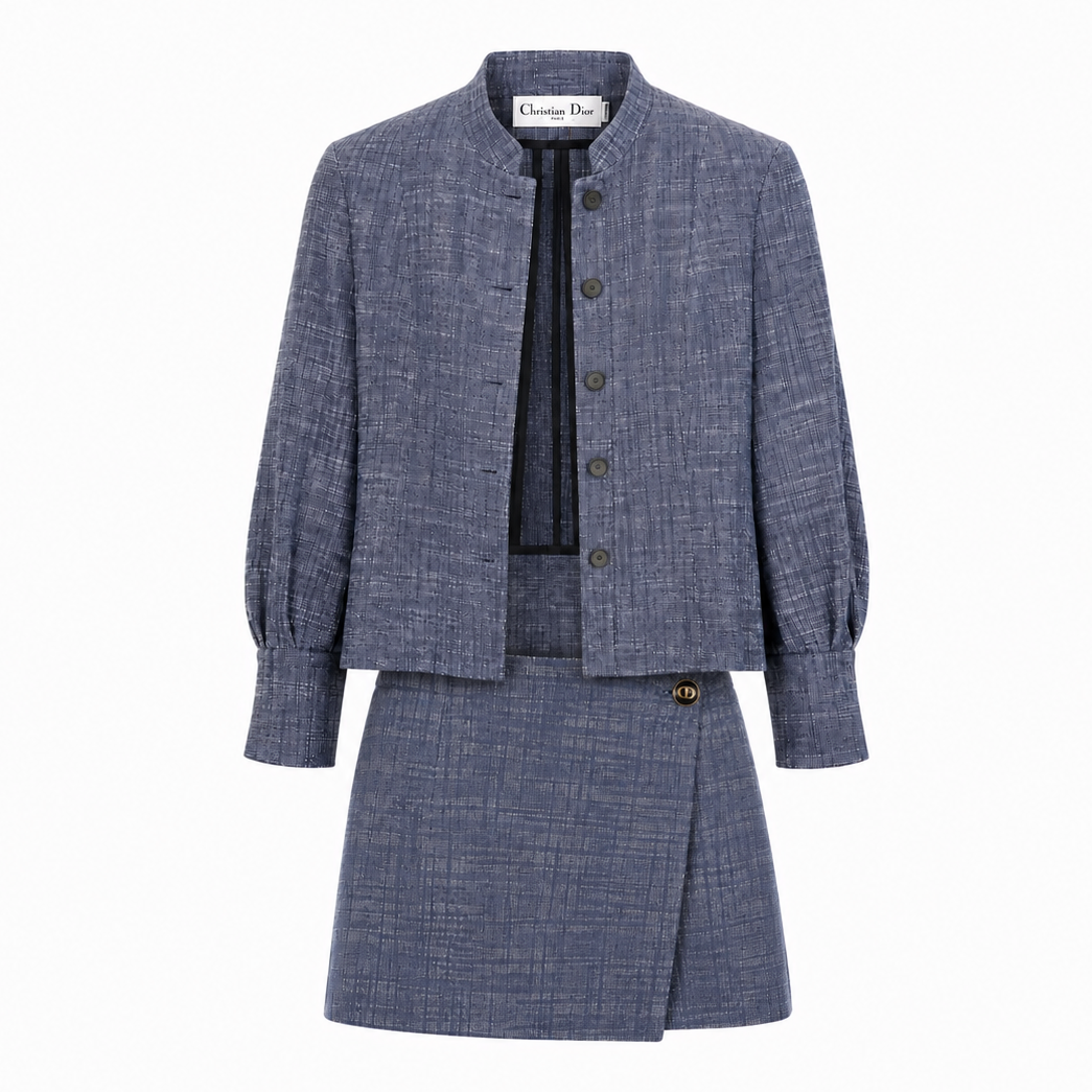 DIOR - JACKET AND SKORT SET BLUE SIZE 36/38 FR