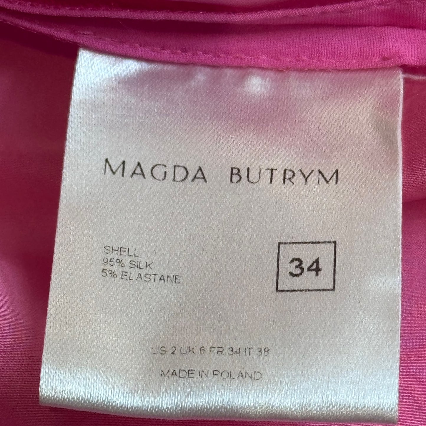 MAGDA BUTRYM - SHIRT FUCHSIA SILK WITH FLOWER SIZE 34 FR