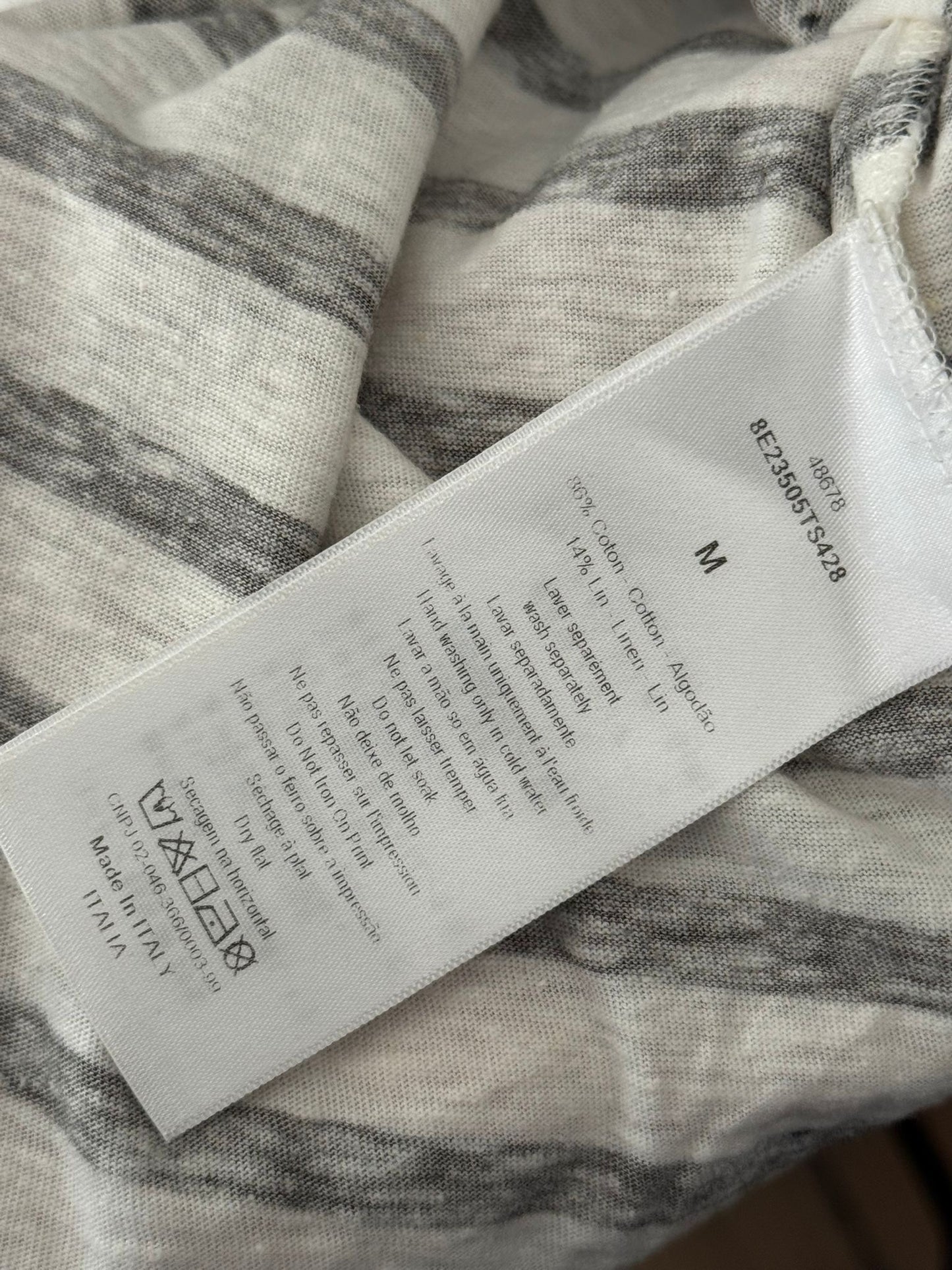 DIOR - T-SHIRT STRIPED BLACK AND WHITE SIZE M
