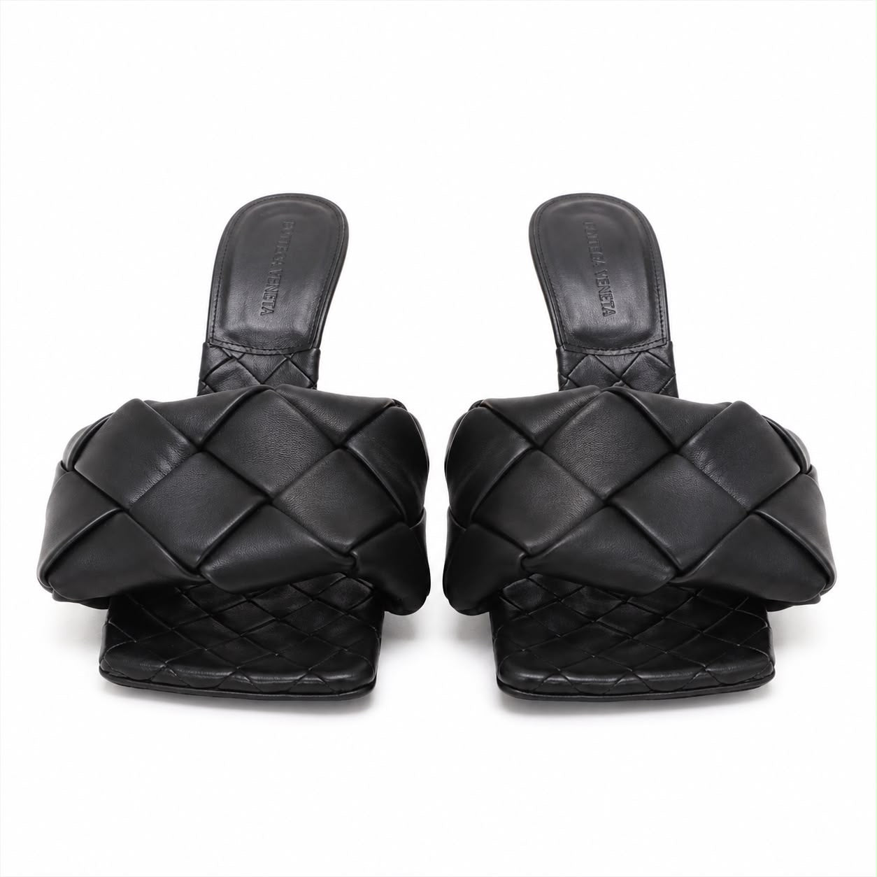 BOTTEGA VENETA - SANDALS LIDO BLACK INTRECCIATO LEATHER SIZE 37 EU