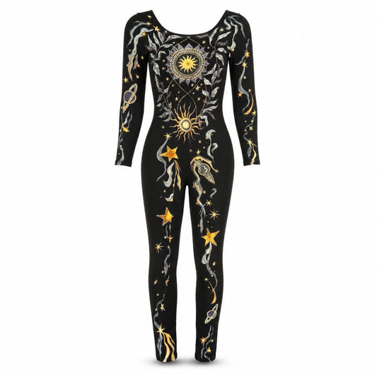 DIOR - BODYSUIT MULTICOLOR CELESTIAL PRINT LONG-SLEEVE SIZE S