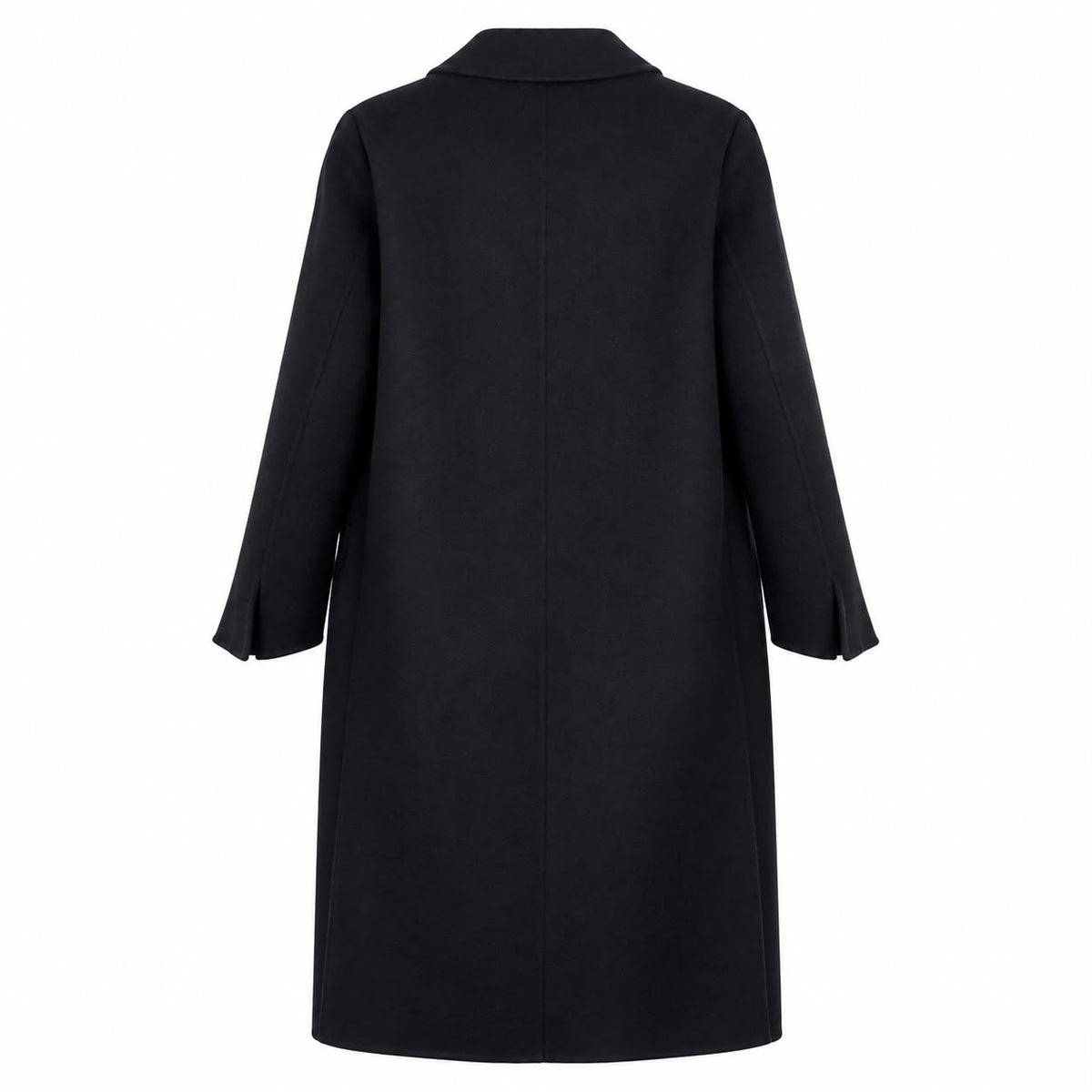 FENDI - *COLLECTION 2026* COAT WOOL MIDI BLACK WITH FF MINK FUR POCKETS SIZE 38 IT
