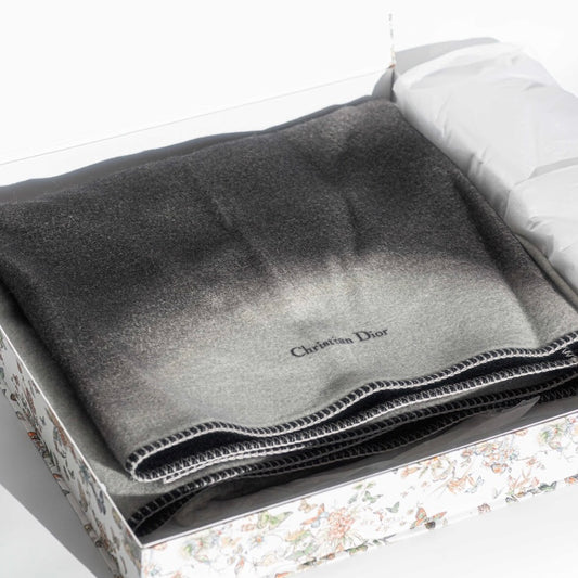 DIOR - BLANKET DÉGRADÉ GREY AND BLACK 100% WOOL