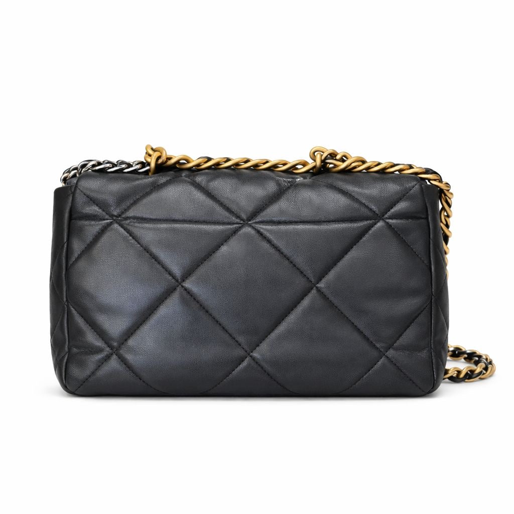 CHANEL - BAG CHANEL 19 BLACK LAMBSKIN