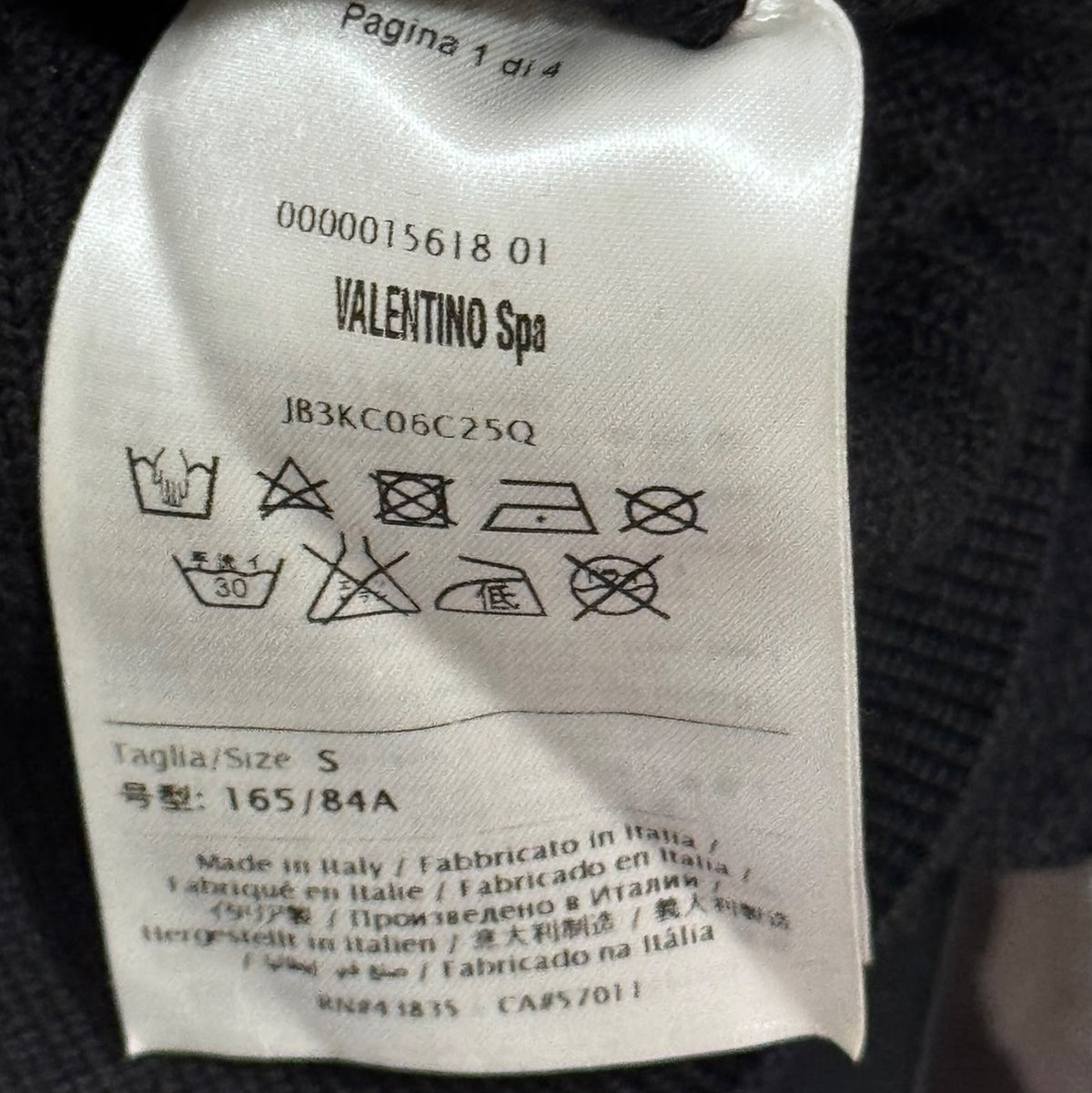 VALENTINO - SWEATER BLACK WOOL WITH MULTICOLOR FLORAL EMBROIDERY SIZE S
