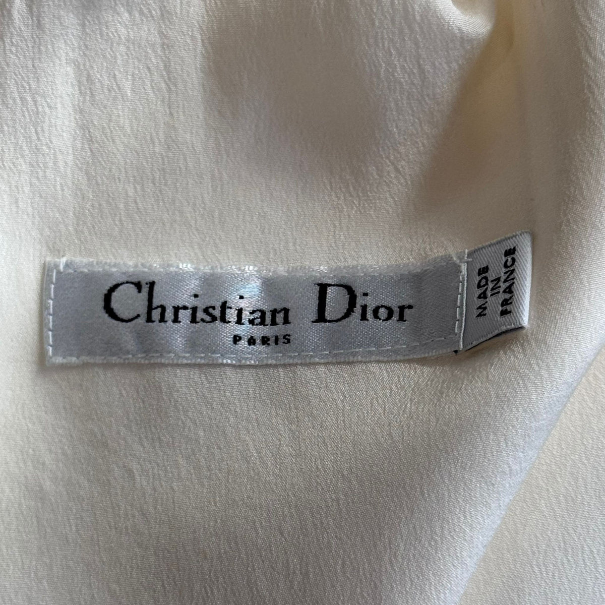 DIOR - DRESS MIDI ECRU SILK QITH PLEATED BACK SIZE 36 FR