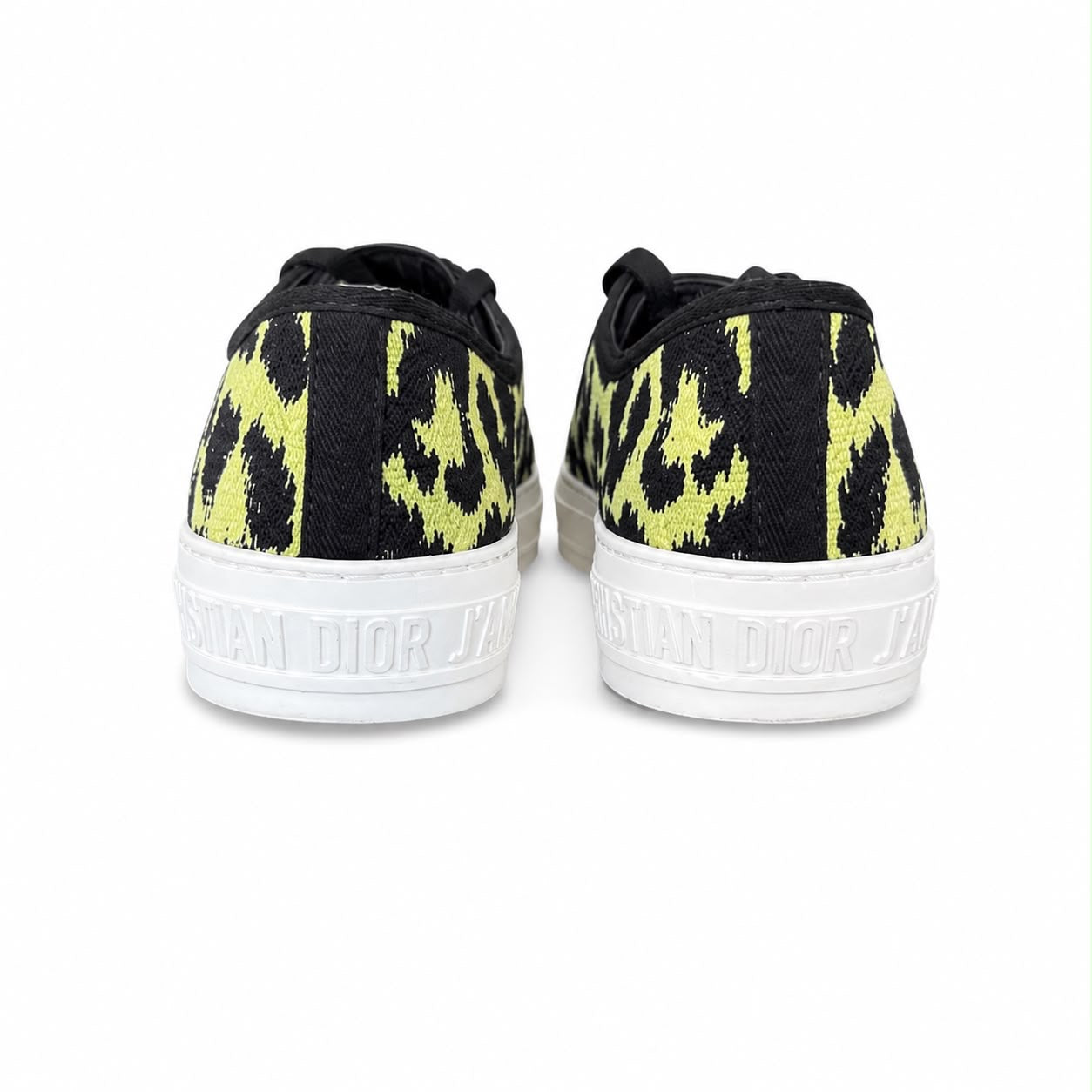 DIOR - SNEAKERS WALK’N’DIOR LEOPARD PRINT SNEAKERS IN BLACK & LIME SIZE 39 EU