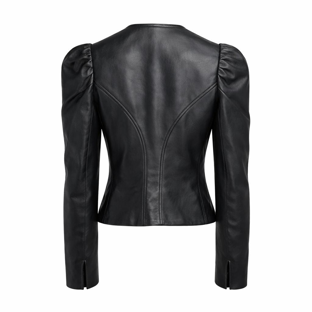 LOUIS VUITTON - *NEVER USED* JACKET BLACK LAMBSKIN SIZE 38 FR