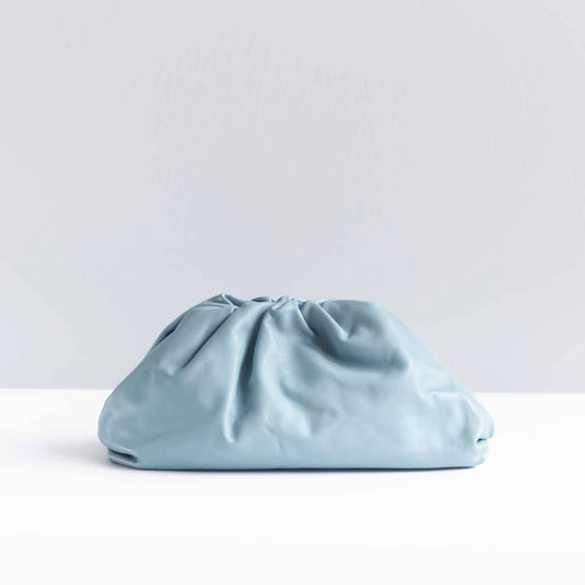 BOTTEGA VENETA - POUCH BAG LIGHT BLUE CALFSKIN