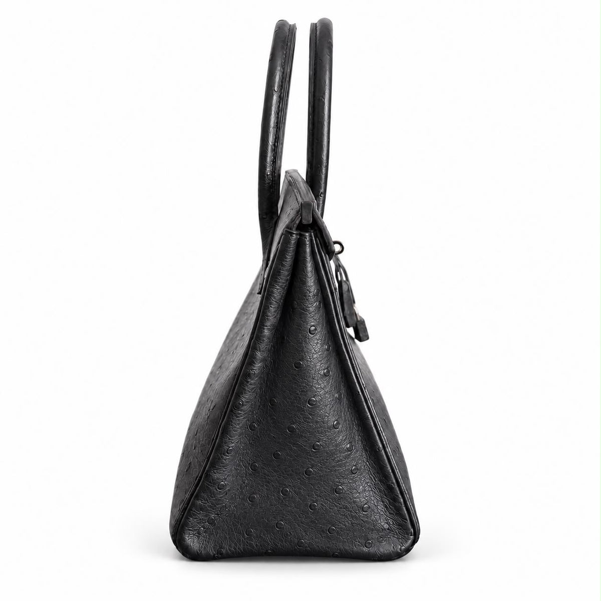 HERMÈS - *RARE* BAG BIRKIN 30 MATTE OSTRICH LEATHER HANDBAG WITH PALLADIUM HARDWARE
