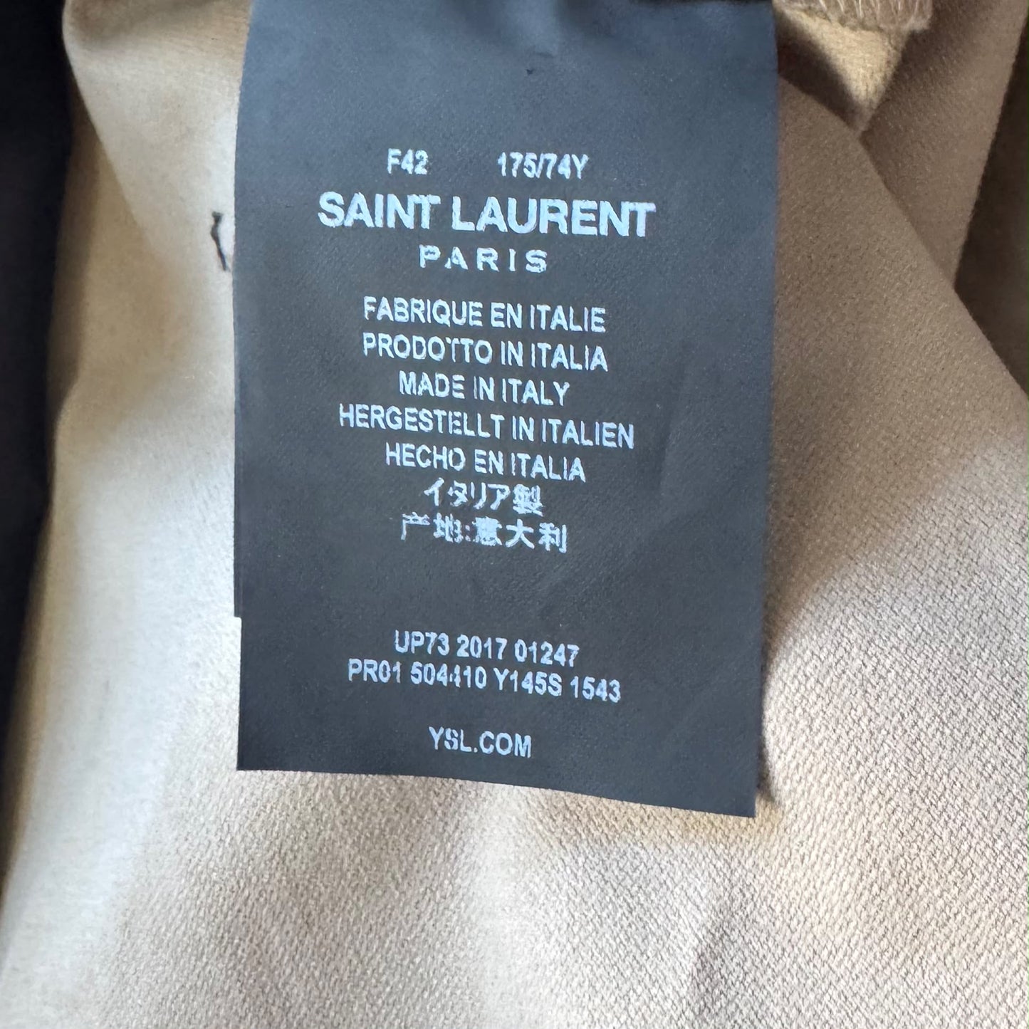 SAINT LAURENT - SHORT LIGHT BROWN COTTON SIZE 42 FR