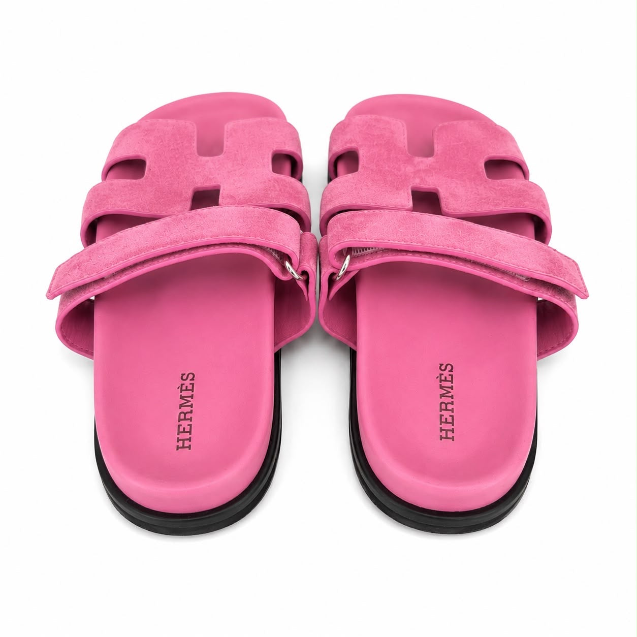 HERMÈS - SANDALS CHYPRES PINK SUEDE LEATHER SIZE 37