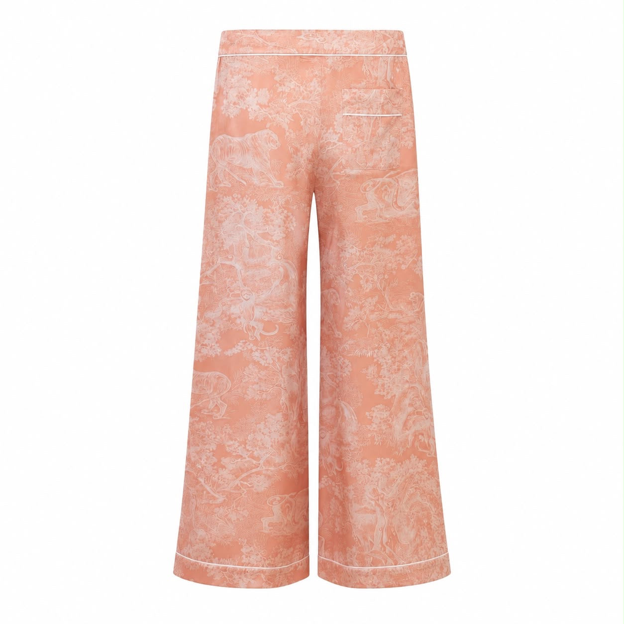 DIOR - SET PAJAMA SHIRT & TROUSERS TOILE DE JOUY PINK & WHITE IN SILK