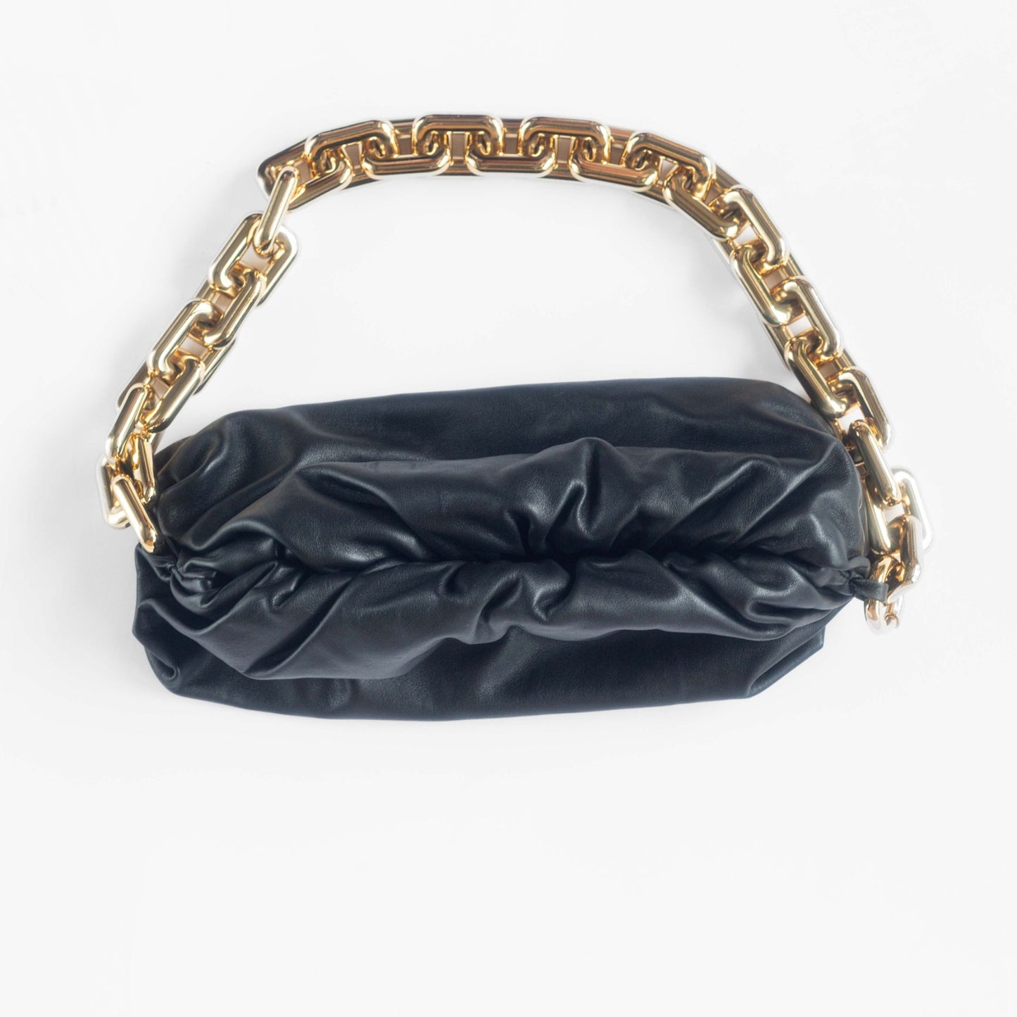 BOTTEGA VENETA - CHAIN POUCH BLACK CLUTCH NAPPA CALFSKIN