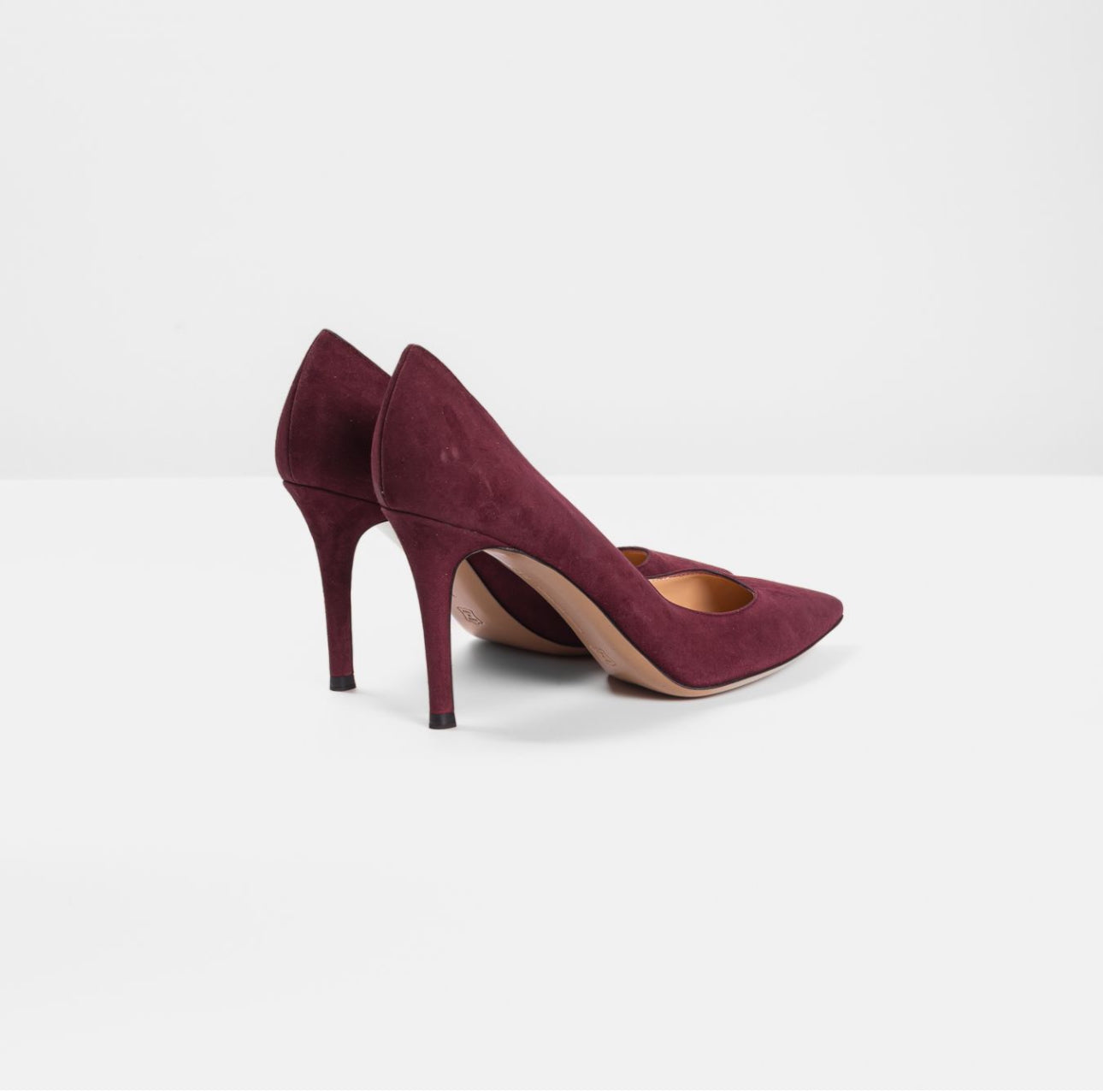 GIANVITO ROSSI - *BRAND NEW* PUMPS BURGUNDY SUEDE LEATHER SIZE 37 EU