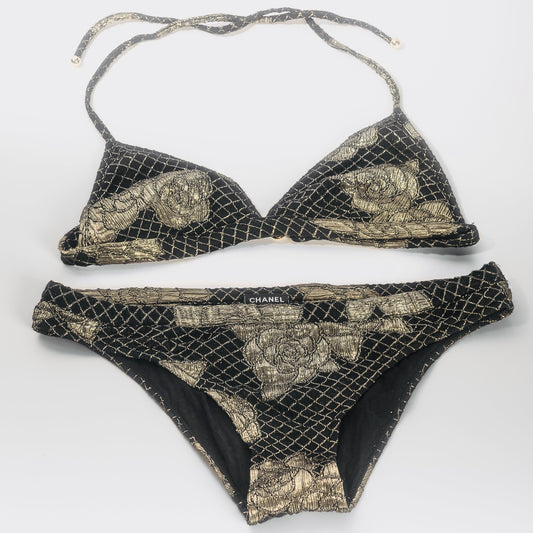 CHANEL - BIKINI LUREX BLACK & GOLD SIZE 40/42FR