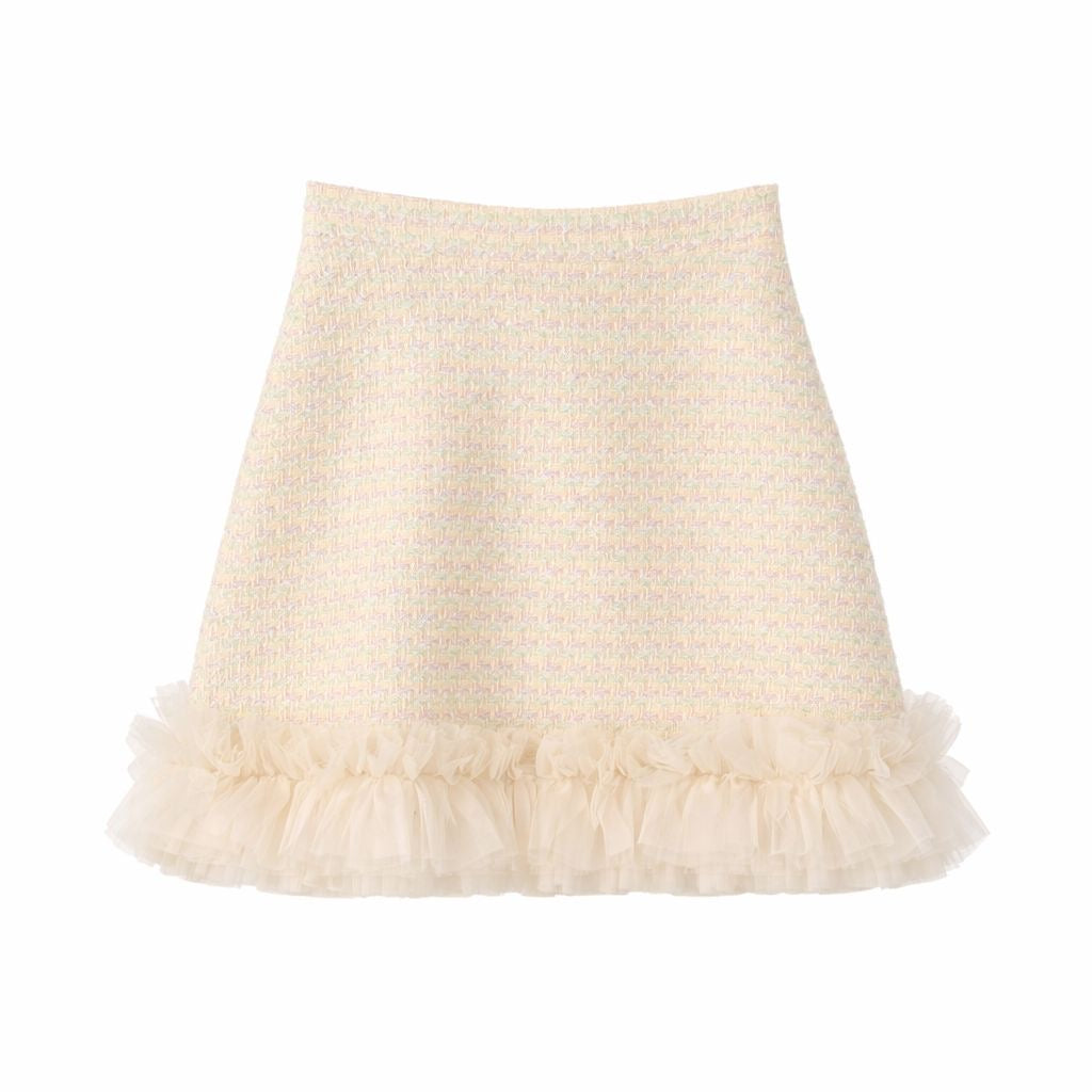 GUCCI - SKIRT MINI TWEED MULTICOLOR WITH RUFFLED HEM SIZE 40 IT