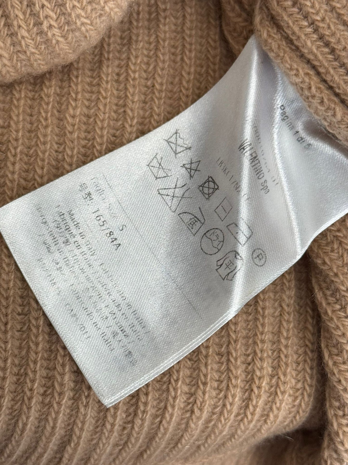 VALENTINO - SWEATER LIGHT BROWN RIBBED TURTLENECK SIZE S