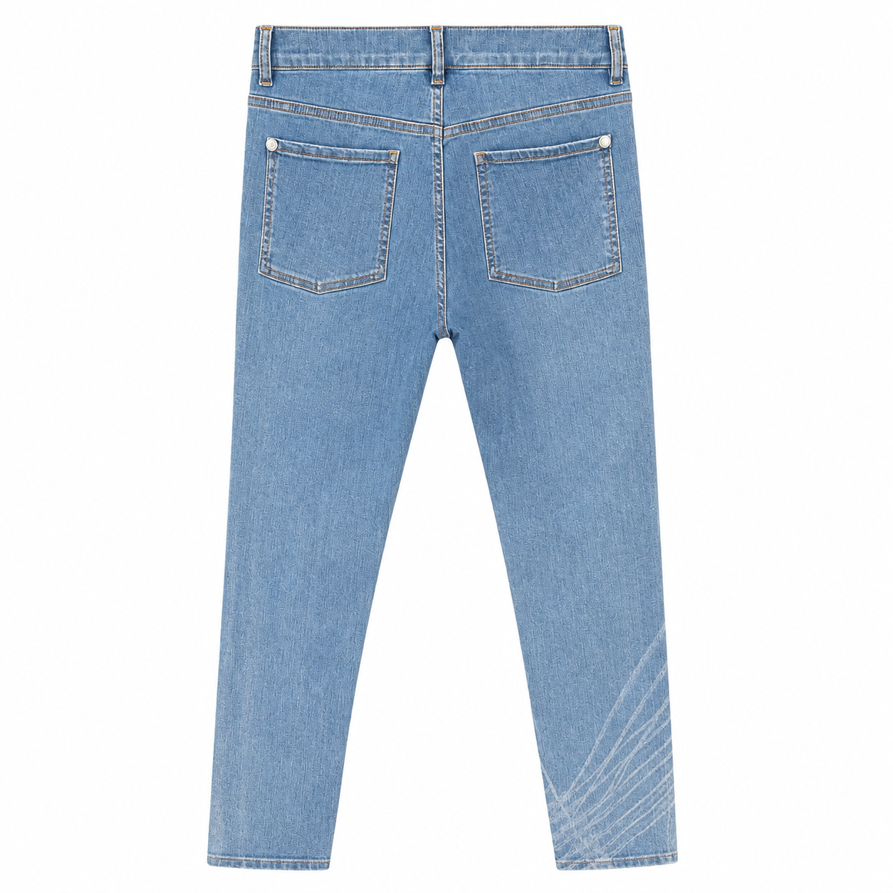 CHANEL - DENIM JEANS BLUE WASHED WITH GRAPHIC PATTERN SIZE 36 FR