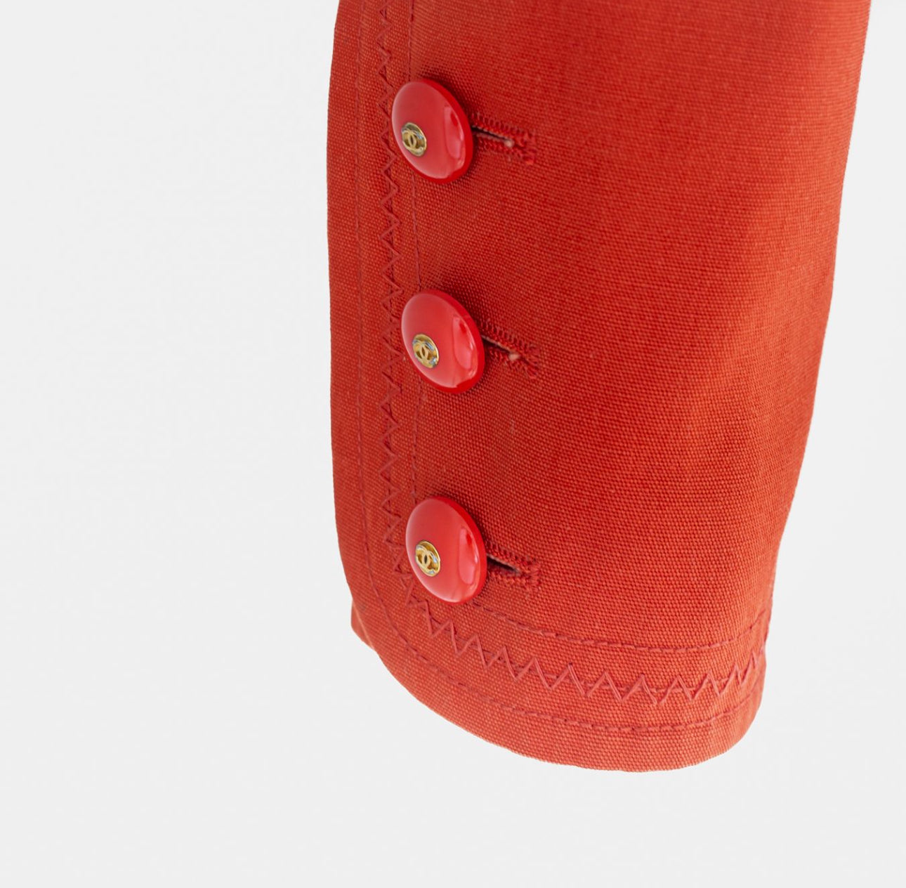 CHANEL - SET JACKET AND SKIRT ORANGE COTTON SIZE 38 EU