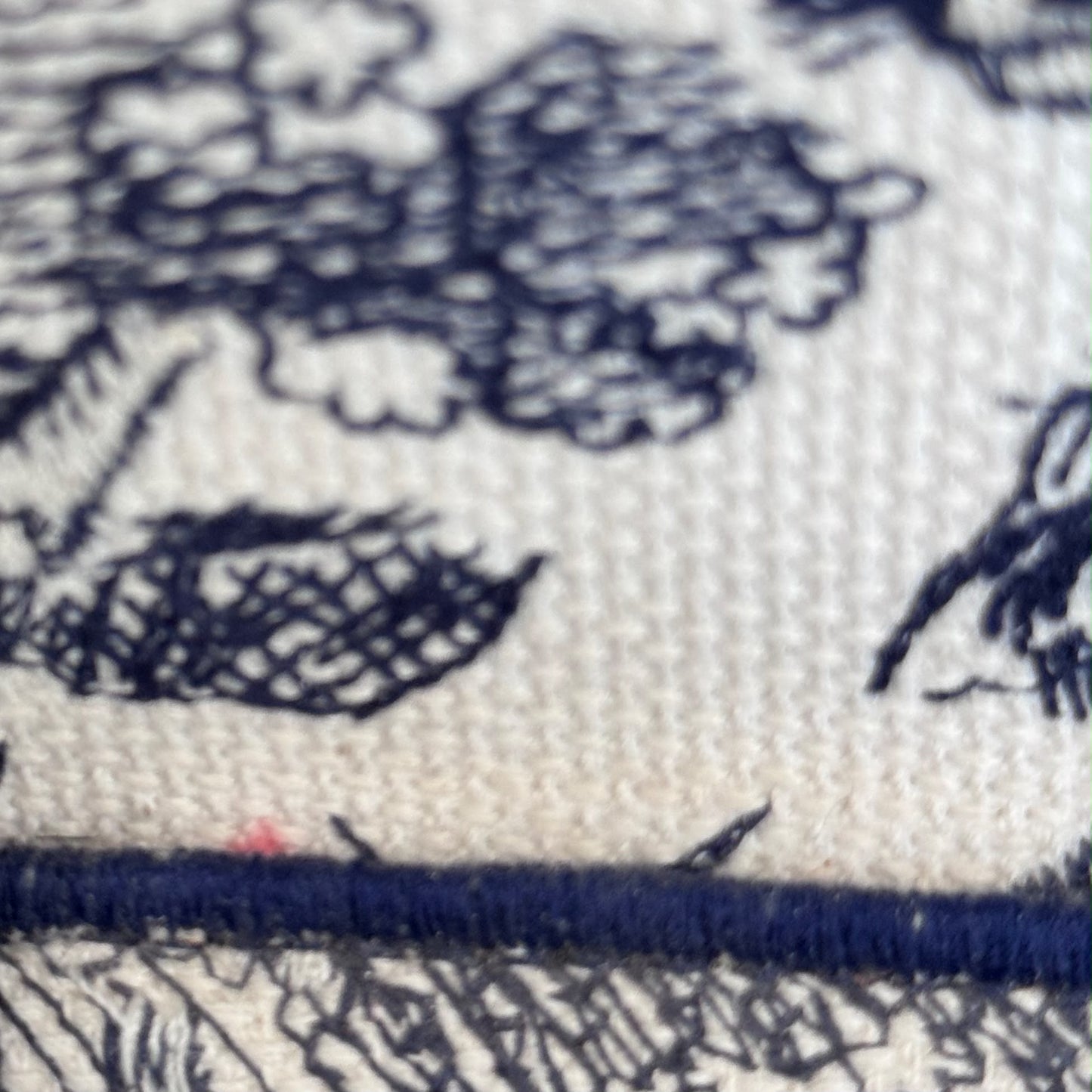 DIOR - TOTE BAG MEDIUM BLUE AND WHITE TOILE DE JOUY EMBROIDERED