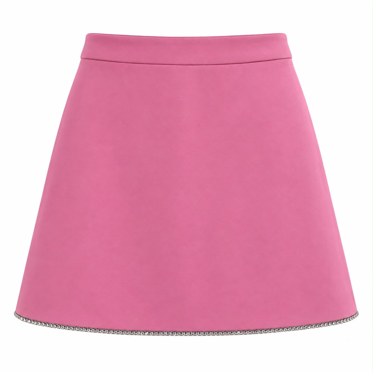 MIU MIU - SKIRT MINI PINK A-LINE CRYSTAL-EMBELLISHMENT SIZE 38 IT