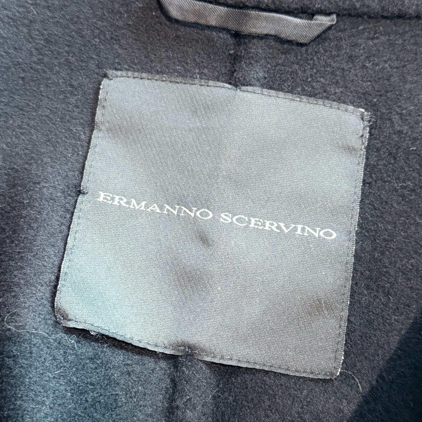 SCERVINO - COAT BLACK WOOL WITH FOX SIZE 44 IT