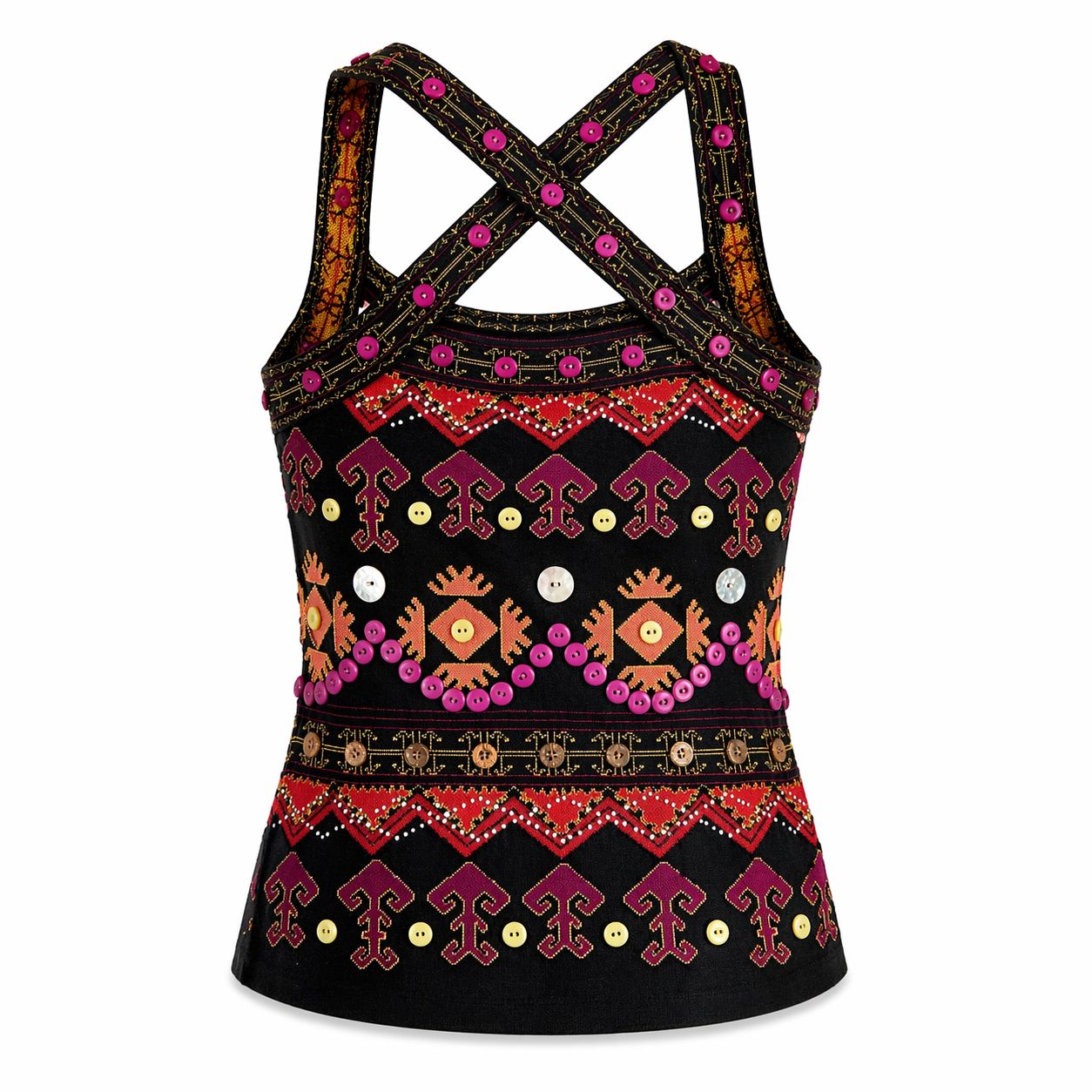 DIOR - SET TOP AND CARDIGAN BLACK WITH MULTICOLOR DETAILS SIZE  40 FR