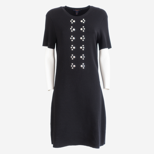 LOUIS VUITTON - DRESS MIDI BLACK SIZE L