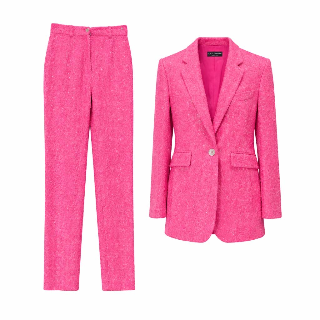 DOLCE & GABBANA - SET JACKET & TROUSERS SEQUIN FUCHSIA SIZE 38 IT