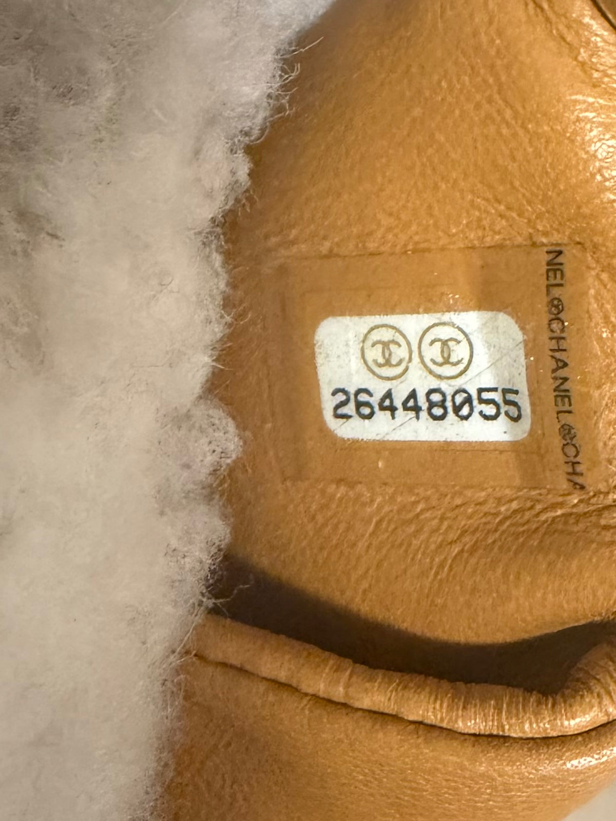 CHANEL –  BAG TIMELESS QUILTED CAMEL SUEDE & IVORY SHEARLING FLAP WITH GOLD-TONE HARDWARE