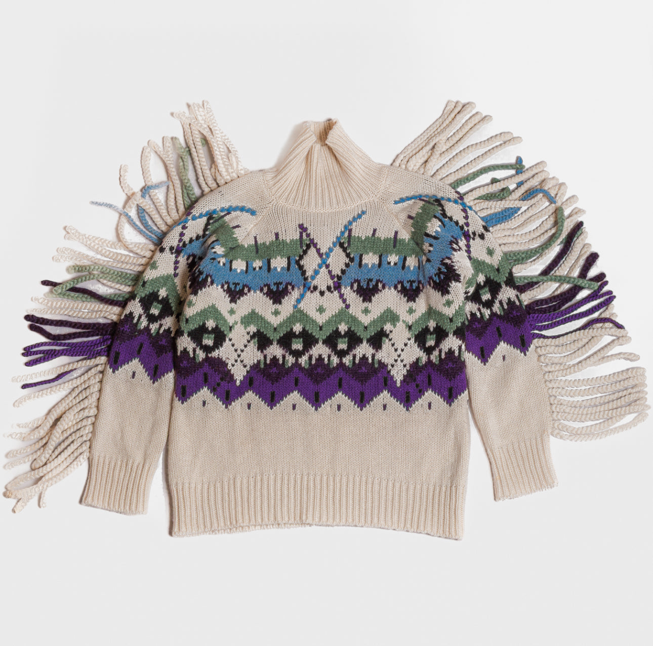 ERMANNO SCERVINO - PULLOVER FRINGES MULTICOLOR CACHEMIRE BLEND SIZE XS