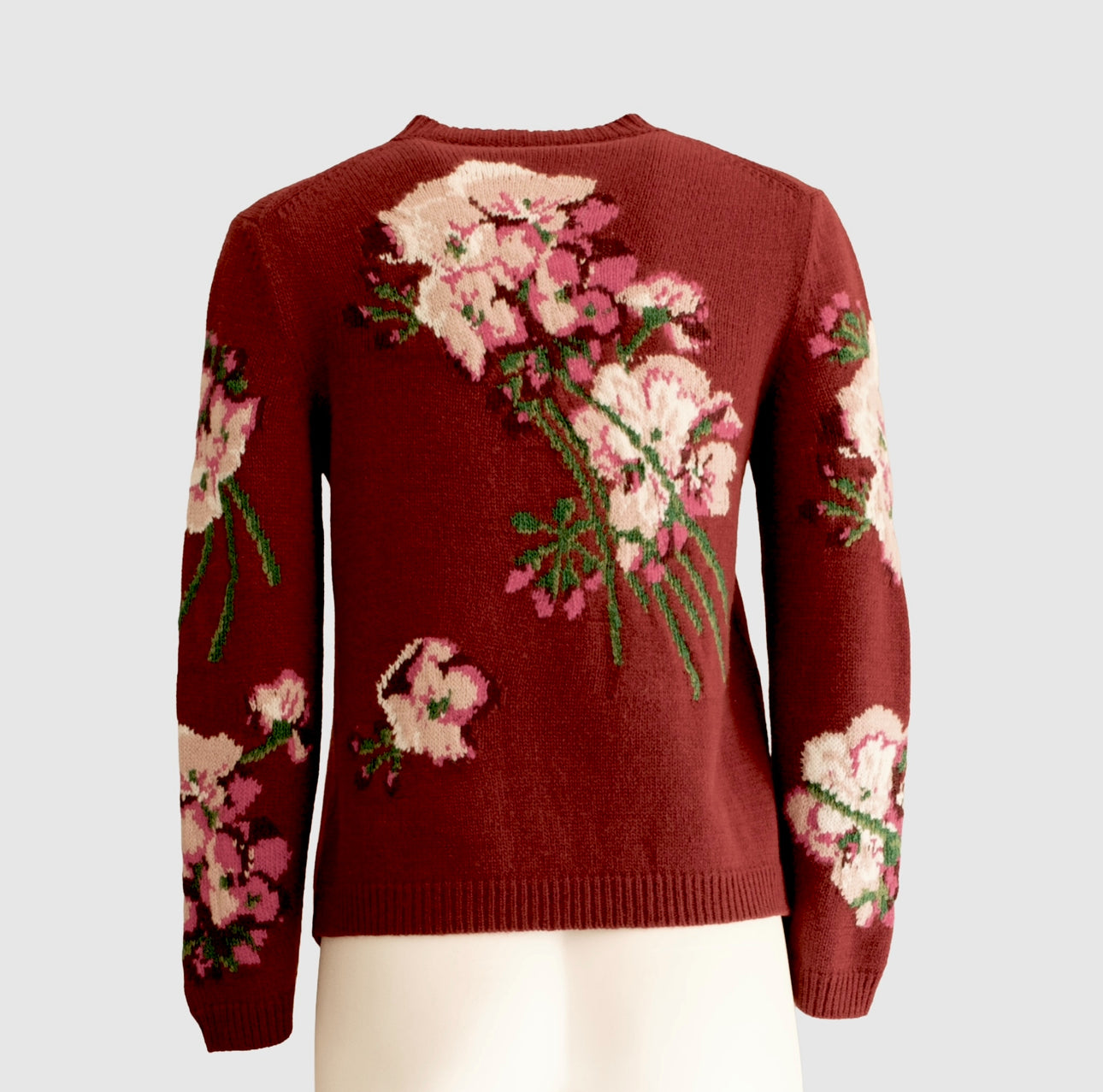 GUCCI - SWEATER BURGUNDY FLORAL SIZE M