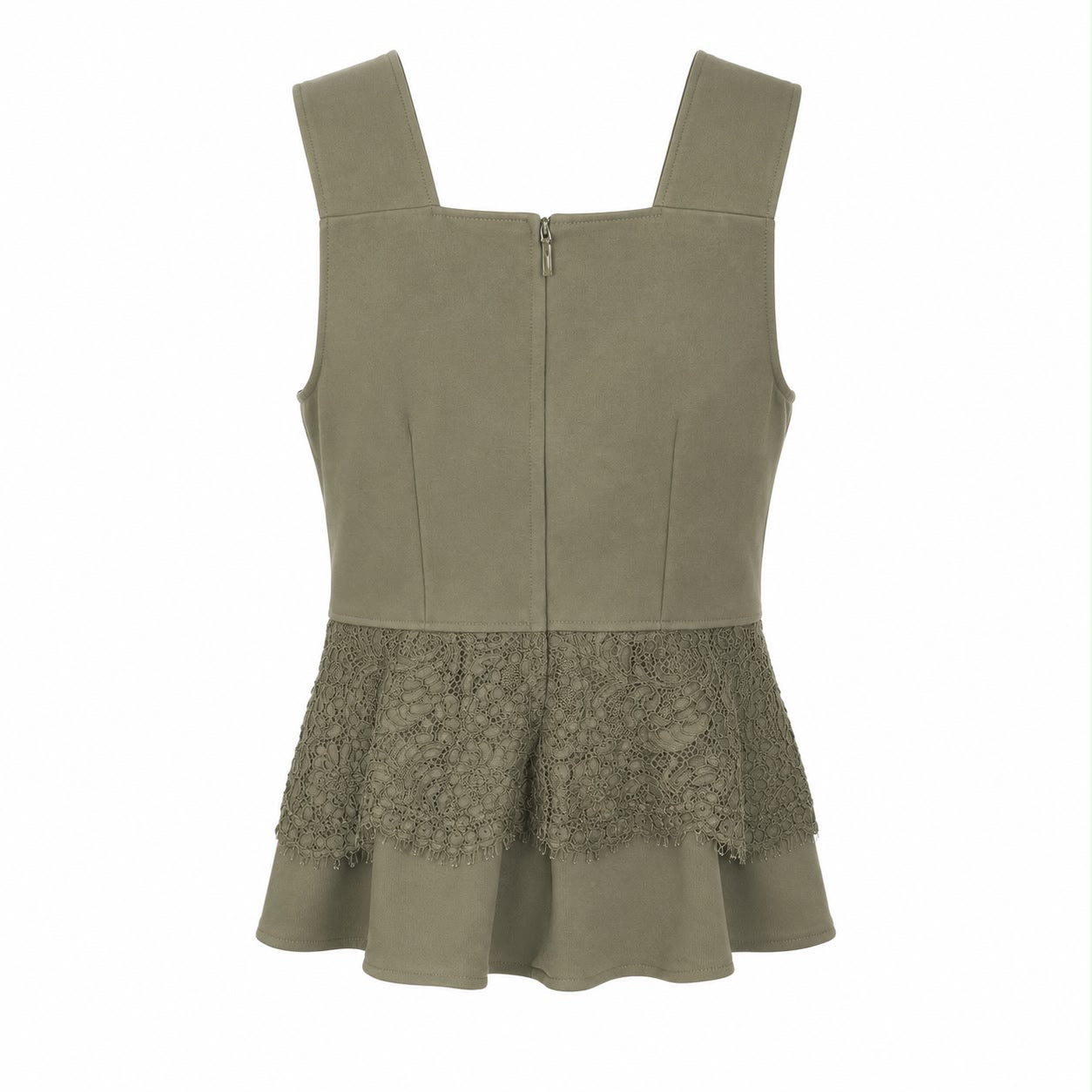 EMILIO PUCCI - TOP & TROUSERS SET KHAKI GREEN LACE SIZE 38FR/36FR